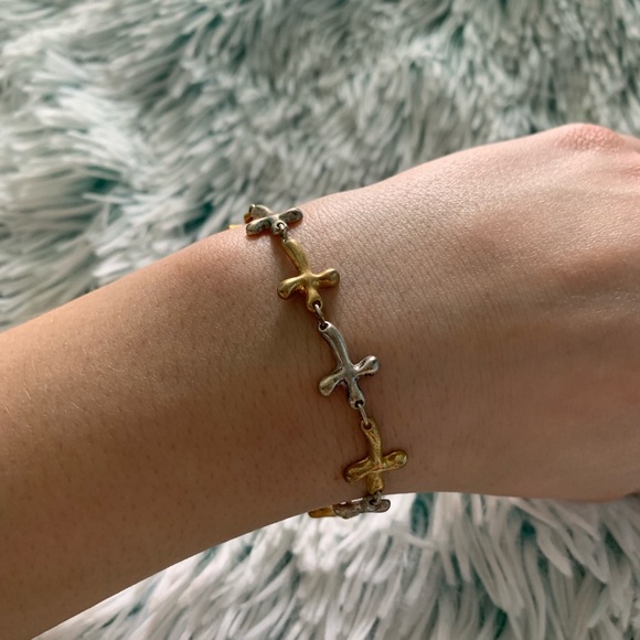 ✨TWO TONE CROSS BRACELET✨ - Picture 3 of 4